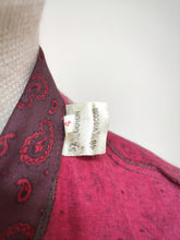 Charger l&#39;image dans la galerie, Robe de chambre paisley vintage à col châle en coton mélangé taille 4
