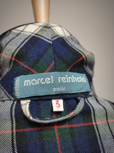 Charger l&#39;image dans la galerie, Marcel Reinhold Paris robe de chambre tartan vintage à col châle en laine Made in France
