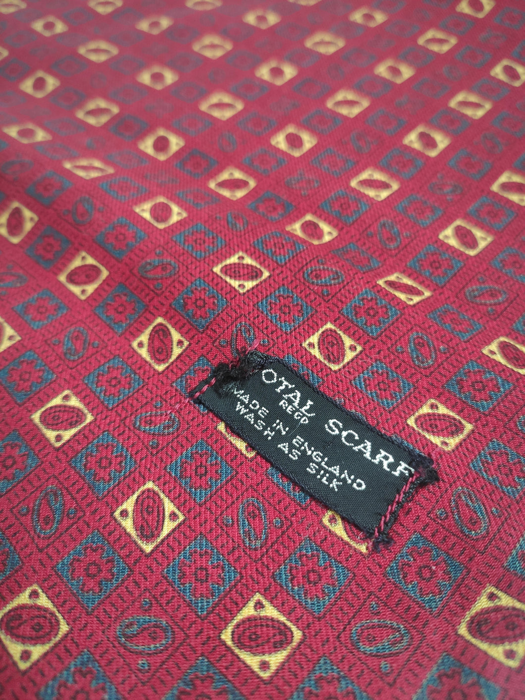 Tootal écharpe foulard vintage en soie Made in England