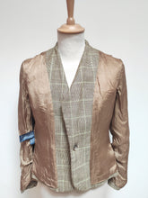 Charger l&#39;image dans la galerie, Ralph Lauren blazer vintage femme Prince de Galles en laine, lin et soie 38
