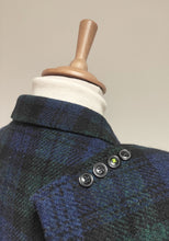 Carica l&#39;immagine nel visualizzatore di Gallery, Essentiel Antwerp X Harris Tweed manteau croisé tartan femme 100% laine S
