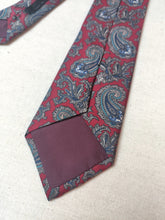 Carica l&#39;immagine nel visualizzatore di Gallery, Cravate paisley vintage 100% soie Made in France
