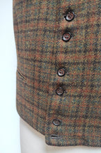 Carica l&#39;immagine nel visualizzatore di Gallery, Gilet de costume vintage tweed en laine à carreaux
