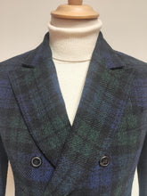 Carica l&#39;immagine nel visualizzatore di Gallery, Essentiel Antwerp X Harris Tweed manteau croisé tartan femme 100% laine S
