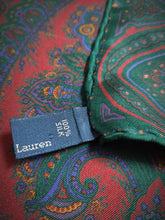 Afbeelding in Gallery-weergave laden, Polo Ralph Lauren pochette verte paisley en soie
