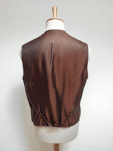 Afbeelding in Gallery-weergave laden, Gilet vintage marron orangé en laine et cachemire 52
