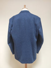 Carica l&#39;immagine nel visualizzatore di Gallery, Harris Tweed blazer vintage en tweed bleu 56 Made in France
