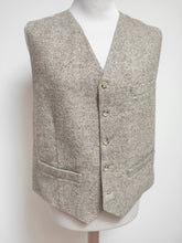 Afbeelding in Gallery-weergave laden, Gilet vintage tweed beige en laine mélangée 54
