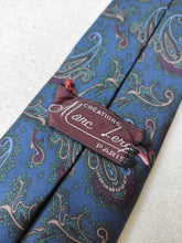 Charger l&#39;image dans la galerie, Cravate paisley vintage 100% soie Made in France
