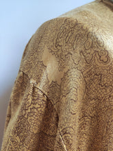 Afbeelding in Gallery-weergave laden, Robe de chambre vintage paisley à col châle en satin de coton XL
