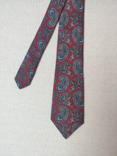 Carica l&#39;immagine nel visualizzatore di Gallery, Cravate paisley vintage 100% soie Made in France

