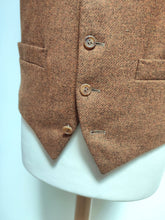 Afbeelding in Gallery-weergave laden, Gilet vintage marron orangé en laine et cachemire 52
