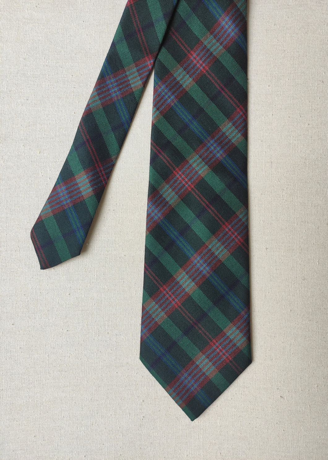 Dunhill cravate tartan en laine et soie Made in England