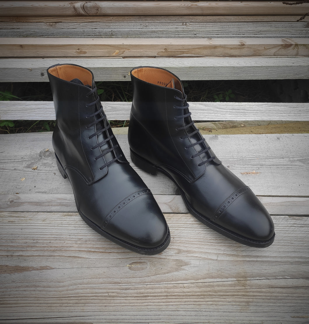 Septième Largeur bottines Prosper en cuir de veau noir 9 UK/43 FR