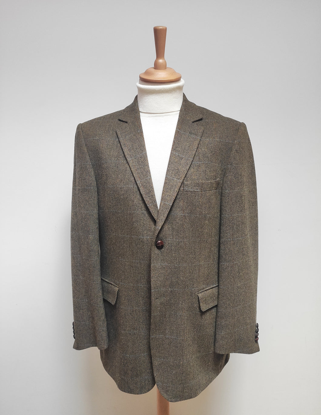 John Hanly & Co veste tweed vintage pure laine vierge 50