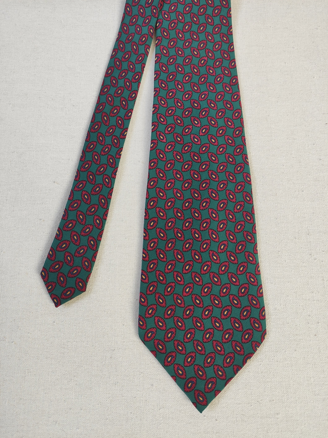 Cravate vintage en soie à motif paisley Made in Italy
