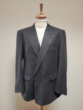 Afbeelding in Gallery-weergave laden, Costume croisé vintage en pure laine vierge Prince de Galles 56 Made in France
