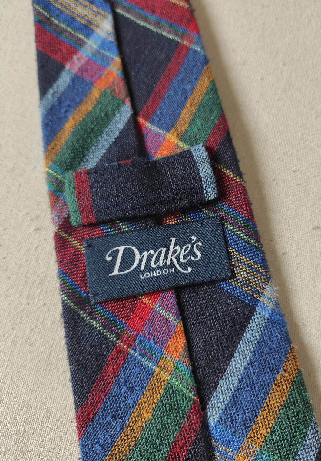 Drake's cravate madras à carreaux Made in England