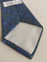 Afbeelding in Gallery-weergave laden, Cravate vintage en soie à motif géométrique Made in France
