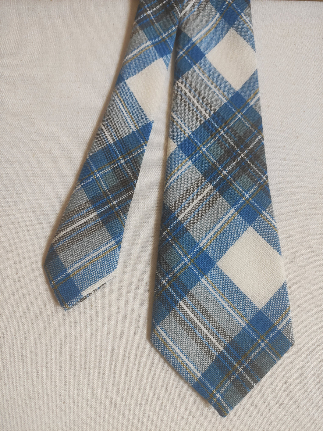 Cravate vintage tartan en pure laine Made in Scotland