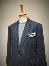 Charger l&#39;image dans la galerie, Hackett London blazer navy en pur lin délavé 48R/58
