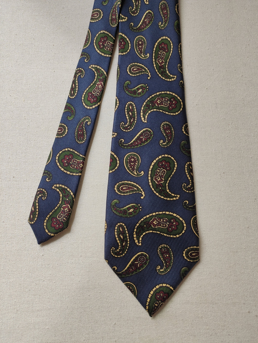 Arthur & Fox cravate paisley en soie marine à motif Made in Italy