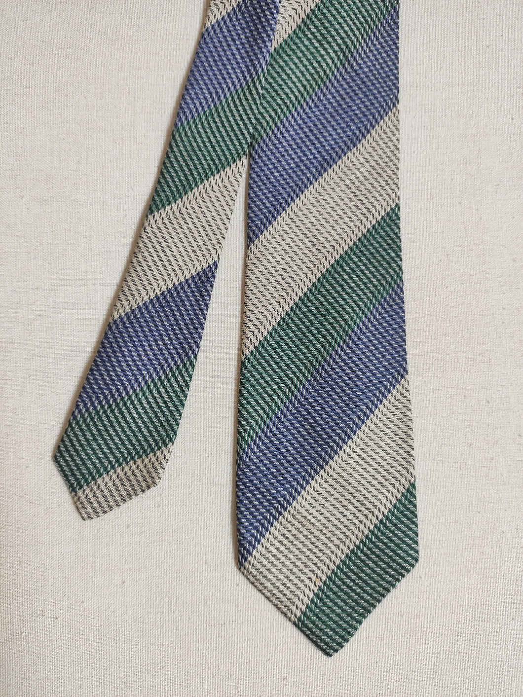 Trussardi cravate vintage en lin et soie Made in italy