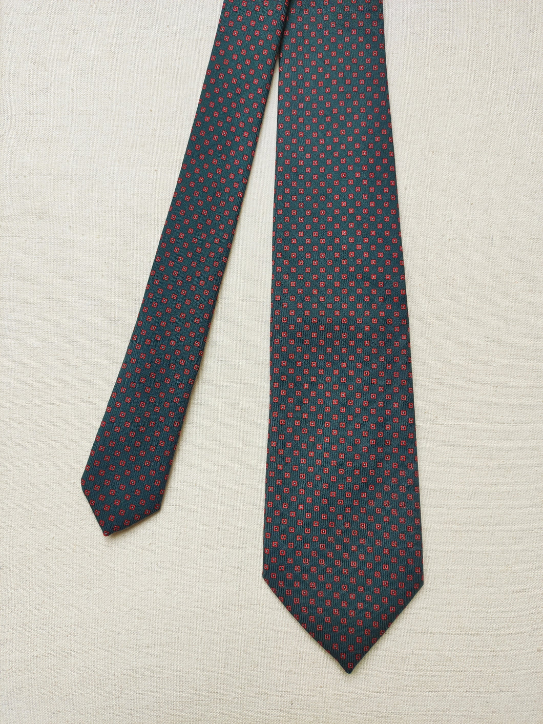 Caleffi Roma X Vivax London cravate verte en laine Made in England
