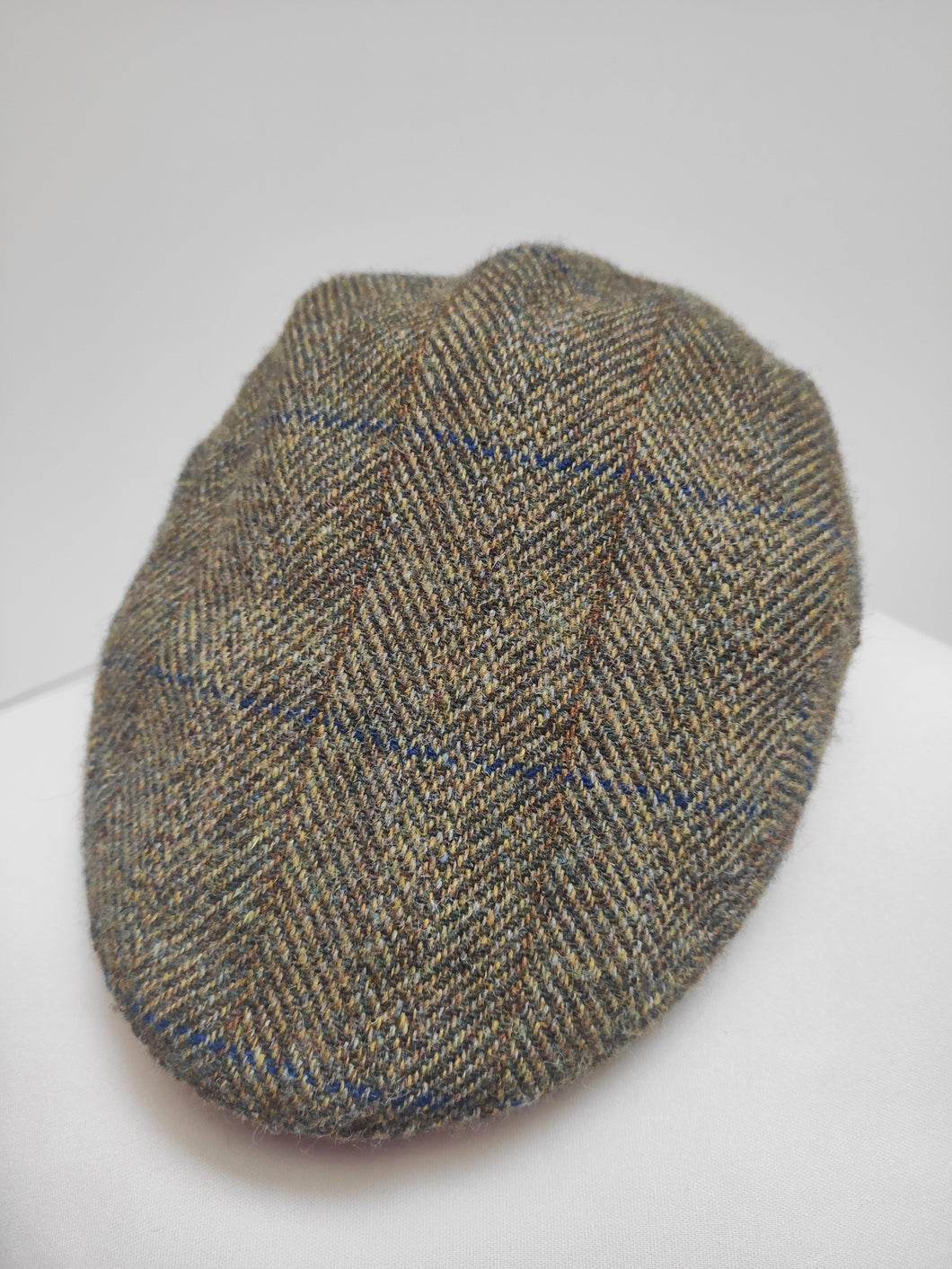 Harris Tweed casquette plate en pure laine à carreaux XL