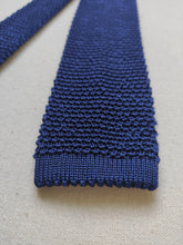 Afbeelding in Gallery-weergave laden, Franco Bassi cravate bleue en tricot de soie Made in Italy
