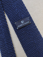 Afbeelding in Gallery-weergave laden, Franco Bassi cravate bleue en tricot de soie Made in Italy
