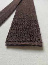 Carica l&#39;immagine nel visualizzatore di Gallery, Roxy Roma cravate large marron vintage en maille 100% wool
