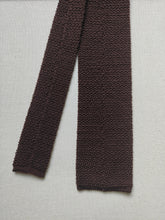 Afbeelding in Gallery-weergave laden, Roxy Roma cravate large marron vintage en maille 100% wool
