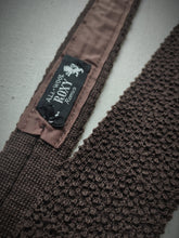 Carica l&#39;immagine nel visualizzatore di Gallery, Roxy Roma cravate large marron vintage en maille 100% wool
