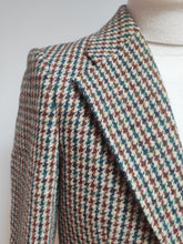 Afbeelding in Gallery-weergave laden, Harris Tweed blazer vintage tweed pied de coq en pure laine vierge L
