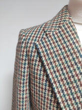 Afbeelding in Gallery-weergave laden, Harris Tweed blazer vintage tweed pied de coq en pure laine vierge L
