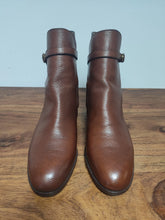 Afbeelding in Gallery-weergave laden, Tanino Crisci bottines Jodhpur en cuir grainé marron 36,5 FR Made in Italy
