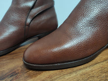 Afbeelding in Gallery-weergave laden, Tanino Crisci bottines Jodhpur en cuir grainé marron 36,5 FR Made in Italy
