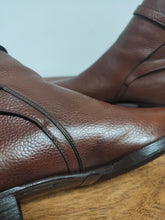 Afbeelding in Gallery-weergave laden, Tanino Crisci bottines Jodhpur en cuir grainé marron 36,5 FR Made in Italy
