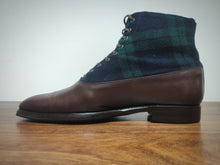 Carica l&#39;immagine nel visualizzatore di Gallery, Septième Largeur bottines tartan Balmoral en cuir de veau marron patiné 7,5 UK/41,5 FR
