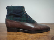 Carica l&#39;immagine nel visualizzatore di Gallery, Septième Largeur bottines tartan Balmoral en cuir de veau marron patiné 7,5 UK/41,5 FR
