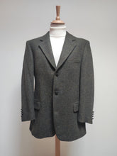 Afbeelding in Gallery-weergave laden, Harris Tweed blazer tweed vert chiné en pure laine L
