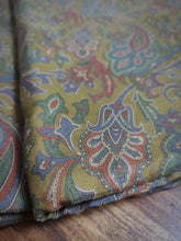 Afbeelding in Gallery-weergave laden, Grande écharpe marron vintage double face en laine et soie à motif paisley
