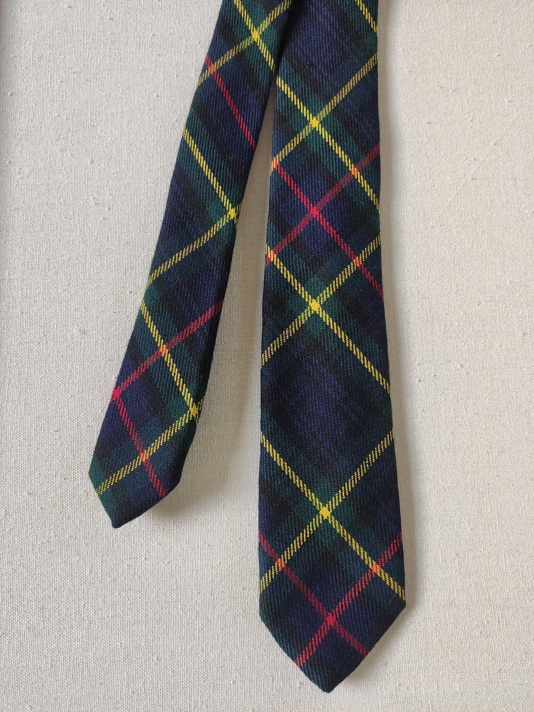 Mc Sheldon cravate tartan vintage en laine d'agneau Made in Scotland