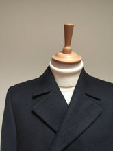 Afbeelding in Gallery-weergave laden, Manteau croisé vintage caban bleu marine en pure laine M
