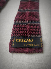 Afbeelding in Gallery-weergave laden, Cravate bordeaux vintage Cellini en tricot de soie Made in Italy
