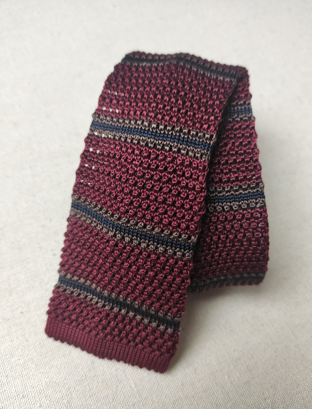 Cravate bordeaux vintage Cellini en tricot de soie Made in Italy
