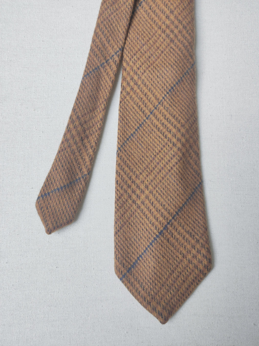 Cravate vintage en laine d'agneau et cachemire Prince de Galles Made in Italy