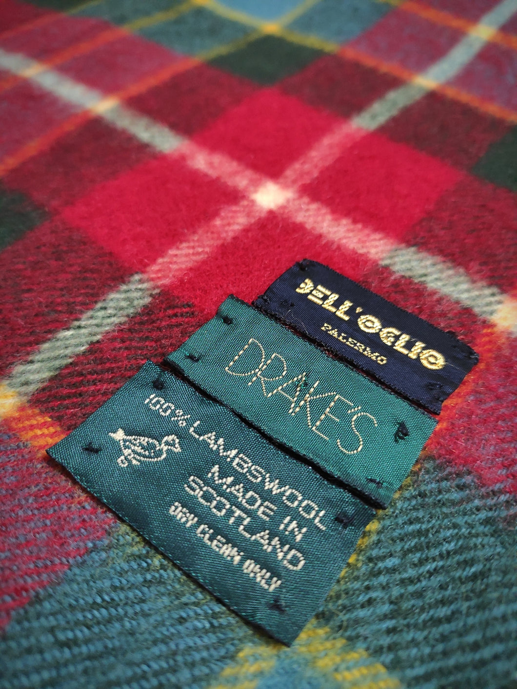 Drake's écharpe tartan 100% lambswool Made in Scotland