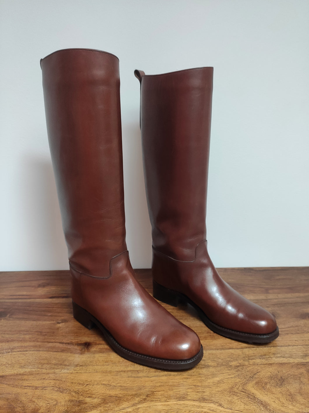 Carmina Albaladejo bottes cavalières en cuir lisse marron 3,5 UK / 36 FR